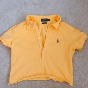 Cropped polo button top